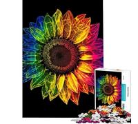Puzzle pour Adultes 1000 pièces Puzzle psychédélique Tournesol 1000 pièces Jouet éducatif Découpe de précision Jeu Amusant et Stimulant pour Toute la Famille (38x26cm)