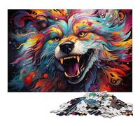 Puzzle pour Adultes 1000 pièces Puzzles Fantaisie en Bois Loup coloré Jouet éducatif Anti Stress 1000 pièces (75 x 50 cm)