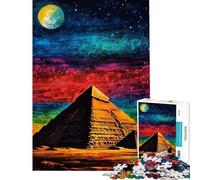 Puzzle pour Adultes 1000 pièces Pyramide sous Ciel Nocturne Difficile et Stimulant Jeu Amusant pour Les 14 Ans et Plus (50x75cm)