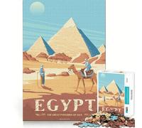 Puzzle pour Adultes 1000 pièces Pyramides d'Égypte Gizeh Impression Bords Nets Décoration Jeu de Stimulation mentale Temps de détente et de Jeu Cadeau Artistique de Noël (38x26cm)