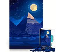 Puzzle pour Adultes 1000 pièces Pyramides égyptiennes de Nuit Découpe Lisse Jeu créatif et Artistique pour se détendre Cadeau apaisant de Noël (38x52cm)