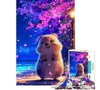 Puzzle pour Adultes 1000 pièces Quokka Mignon au Bord de la mer Jeu de réflexion Stimulant Jouet Amusant pour Passer Le Temps à la Maison (Taille 38x52cm)