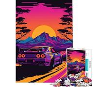 Puzzle pour Adultes 1000 pièces R Skyline Synthwave Impossible Game pour Jeu éducatif défi Jouet Cadeau d'anniversaire améliore la mémoire (Taille 75x50cm)