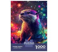 Puzzle pour Adultes 1000 Pièces Rainbow Otter in Space -1 Puzzle Jeux Relaxants Défi Difficile Cadeaux Uniques pour Anniversaire Et Noël 52x38cm/1000pcs