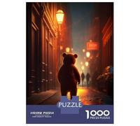 Puzzle pour Adultes 1000 Pièces Red Light District Bear Puzzle Jeux Relaxants Découpe De Précision Interaction Parent-Enfant 70x50cm/1000pcs