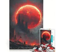 Puzzle pour Adultes 1000 pièces Red Moon Apocalypse Jeu Manuel découpe de précision Cadeau d'anniversaire et Cadeau Unique 50x75cm