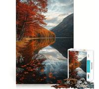 Puzzle pour Adultes 1000 pièces Reflets d'automne sur Un lac,découpe précise,Jeu d'adresse et de réflexion,détente,Cadeau Artistique de Noël (50x75cm)