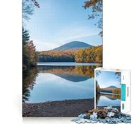 Puzzle pour Adultes 1000 pièces Reflets d'automne sur Un lac Jeu à articulations Pointues Défi Mental Jouet pour Un Moment de Calme et de Divertissement Décoration de Noël pour la Maison (50x75cm)