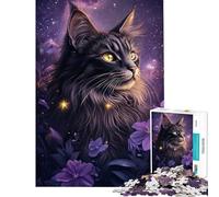 Puzzle pour Adultes 1000 pièces Regard de Chat étoilé » Jeu de Puzzle pour Adultes Course de Vitesse Manuelle Chaque pièce est Unique Jouet éducatif et d'apprentissage (Dimensions : 38x52cm)