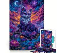 Puzzle pour Adultes 1000 pièces Renard céleste dans Un Jardin de Lotus Jeu d'habileté mentale et Artistique Parfait pour se détendre et s'amuser Pendant Un Anniversaire (50x75cm)