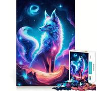 Puzzle pour Adultes 1000 pièces Renard céleste et éthéré,découpe Premium,Jeu Intelligent,Jouet de réflexion,Divertissement,Cadeau Artistique de Noël (38x52cm)