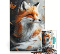 Puzzle pour Adultes 1000 pièces Renard d'automne Beauté Découpe Parfaite Jouet Amusant pour stimuler l'esprit Jeu paisible Cadeau d'anniversaire Amusant (50x75cm)