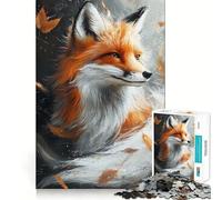 Puzzle pour Adultes 1000 pièces Renard d'automne Beauté Jeu d'adresse et de réflexion Jeu Gratuit Scène de Noël (38x52cm)