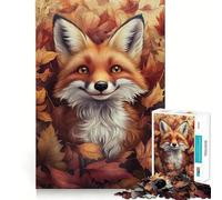 Puzzle pour Adultes 1000 pièces Renard d'automne Charm Jeu d'adresse et de réflexion Jeu Gratuit Scène de Noël Art (38x26cm)
