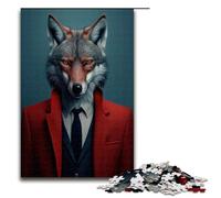 Puzzle pour Adultes 1000 pièces Renard en Costume Jeu de Puzzle Animalier 75x50cm Jeu éducatif à Faire soi même