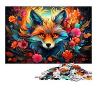 Puzzle pour Adultes 1000 pièces Renard psychédélique coloré Chaque pièce est Unique - Jeu Familial Stimulant 1000 pièces (75 x 50 cm)
