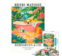 Puzzle pour Adultes 1000 pièces Reproduction d'art d'Henri Matisse représentant Un Chien dans Une Baignoire Jeu éducatif et Stimulant Jouet de détente activités familiales Cadeau d'anniversaire