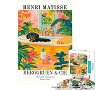 Puzzle pour Adultes 1000 pièces Reproduction d'art d'un Teckel se baignant d'Henri Matisse Aide à exercer Le Cerveau l'analyse et la logique Jeu Manuel pour Les 14 Ans et Plus (38x26cm)