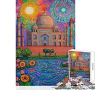 Puzzle pour Adultes 1000 pièces Reproduction vibrante du Taj Mahal Jeu de Manipulation Niveau Difficile décoration intérieure Jouet Collection d'artistes Beaux-Arts (38x52cm)
