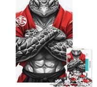 Puzzle pour Adultes 1000 pièces Reptile Samouraï Défi cérébral Jeu addictif Jeu Pratique Difficile Cadeau d'anniversaire (Taille 38x52cm)
