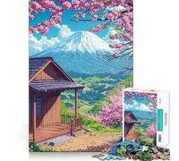 Puzzle pour Adultes 1000 pièces Retraite en Fleurs de Cerisier Jeu d'art Finement découpé,Stimulant cérébral,pour Un Moment de Calme,Cadeau de Loisirs de Noël (50x75cm)
