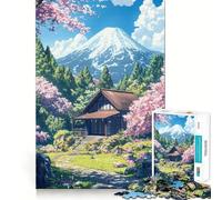 Puzzle pour Adultes 1000 pièces Retraite en Fleurs de Cerisier Jeu d'habileté mentale et Artistique Parfaitement ajusté,idéal pour se détendre,pour Un Anniversaire (38x26cm)