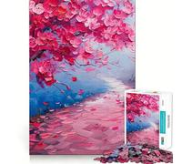 Puzzle pour Adultes 1000 pièces Rêve de Fleurs de Cerisier Pièces découpées nettes Jeu de réflexion et de Temps Libre Pièce Artistique de Noël (38x26cm)