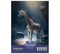 Puzzle pour Adultes 1000 Pièces River Giraffe Puzzle Jeux Relaxants Découpe De Précision Interaction Parent-Enfant 70x50cm/1000pcs