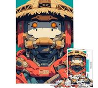 Puzzle pour Adultes 1000 pièces Robot avec Chapeau de Paille Jeu de Manipulation Jeu intellectuel Cadeau pour Femmes et Hommes Anti-Stress (Dimensions 50x75cm)