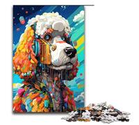 Puzzle pour Adultes 1000 pièces Robot Caniche par SplattersLots de Puzzles épais et colorés pour Adultes Jeux de Famille en Bois Cadeaux d'anniversaire de Noël 75x50cm