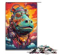Puzzle pour Adultes 1000 pièces Robot Hippo par SplattersLots of Thick Colorful Cloud Jigsaw Chaque pièce est Unique Jeu Familial Stimulant et Amusant 75x50cm