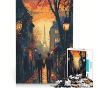 Puzzle pour Adultes 1000 pièces Romance Parisienne Jeu éducatif Difficile Cadeau Unique pour Un Anniversaire ou Noël 38x52cm
