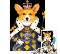 Puzzle pour Adultes 1000 pièces Royal Corgi Impossible Game Jeu éducatif et Stimulant Cadeau d'anniversaire pour améliorer la mémoire (Dimensions 75x50cm)