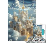 Puzzle pour Adultes 1000 pièces Royaume céleste d'Aetheria Jeu de réflexion captivant Jouet addictif pour cultiver la Patience Idée Cadeau Décoration Parfaite (Dimensions 38x26cm)