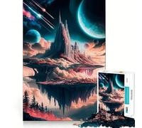 Puzzle pour Adultes 1000 pièces Royaumes des châteaux célestes,Jeu créatif de qualité supérieure,Divertissement pour Les Moments de détente,décoration de Noël (50x75cm)