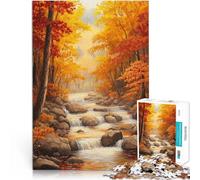 Puzzle pour Adultes 1000 pièces Ruisseau d'automne Jouet éducatif d'apprentissage Chaque pièce est Unique - Jeu Familial Stimulant et Amusant 50x70cm