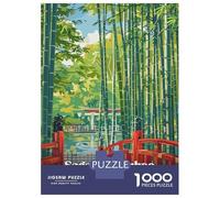 Puzzle pour Adultes 1000 Pièces Sagano Bamboo Forest, Japan Puzzles pour Adolescents, Jeux Amusants, Passe-Temps Idéal comme Cadeau 52x38cm/1000pcs