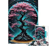 Puzzle pour Adultes 1000 pièces Sakura sous néon défi éducatif Difficile Jouet de décoration Murale pour Les 14 Ans et Plus (38x26cm)