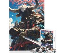 Puzzle pour Adultes 1000 pièces Samouraï et bétail des Hautes Terres Jeu Anti-Stress Cadeau d'anniversaire Jeu éducatif Renforce l'amour Entre Couples Dimensions 50x75cm