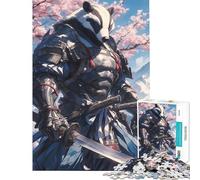 Puzzle pour Adultes 1000 pièces Samurai Badger Vigilance Défi cérébral et intellectuel Jouet addictif Jeu Pratique Difficile Cadeau d'anniversaire (Taille 38x26cm)