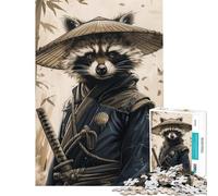 Puzzle pour Adultes 1000 pièces Samurai Raton Laveur Défi intellectuel Jouet addictif Jeu Pratique pour Femmes (Dimensions 38x52cm)