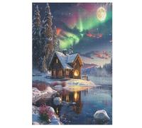 Puzzle pour Adultes 1000 Pièces Scène hivernale enneigée Puzzles en Bois Créatifs-Jeu Pratique -Décoration Familiale 78×53cm