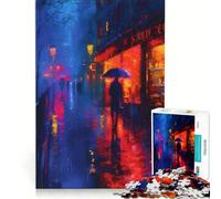 Puzzle pour Adultes 1000 pièces Se Promener dans la Rue Jeu éducatif Modèle à Assembler avec Poster et fiche d'informations Assortis 38x52cm