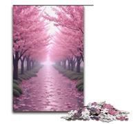 Puzzle pour Adultes 1000 pièces Sentier des Fleurs de Cerisier Puzzle en Bois Jeu éducatif Jouet de défi 1000 pièces (38 x 26 cm)