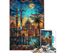 Puzzle pour Adultes 1000 pièces Sérénité au Clair de Lune du Caire Jeu de réflexion pour Adultes Décoration Murale Cadeau pour Amis et Famille (Dimensions 38x26cm)