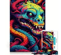 Puzzle pour Adultes 1000 pièces Serpent du Chaos Assemblage Parfait Art Logique Jouet Amusant Temps de Détente Jeu Cadeau d'anniversaire (38x26cm)