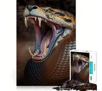 Puzzle pour Adultes 1000 pièces Serpent Noir à articulations Pointues,Jeu de réflexion Amusant,Moment de détente,Loisirs créatifs de Noël (38x52cm)