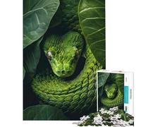 Puzzle pour Adultes 1000 pièces Serpent Vert Jeu Stimulant et Relaxant Activités familiales Cadeau d'anniversaire (Dimensions 38x26cm)