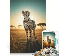 Puzzle pour Adultes 1000 pièces Signification spirituelle des guépards décoration Murale Interaction Parent-Enfant Cadeau d'anniversaire Unique 38x52cm