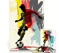 Puzzle pour adultes, 1000 pièces, silhouette d'un footballeur belge, découpe précise, art, plaisir cognitif, jeu, loisirs, amusement, effet apaisant (38 x 26 cm)